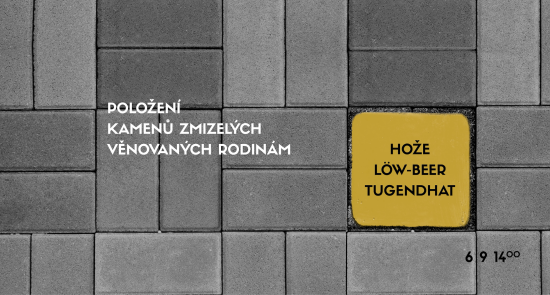 Položení kamenů zmizelých věnovaných rodinám Tugendhat, Löw-Beer a Hože